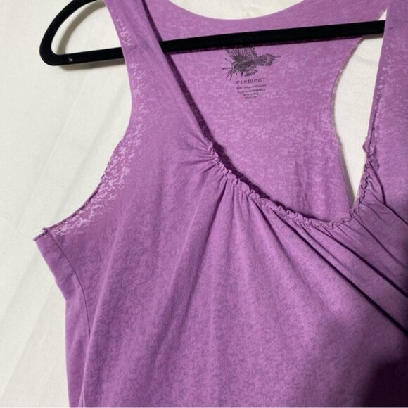 Element Purple Semi Sheer Gathered Front Tank Top L - Picture 6 of 14